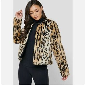 Vero Moda Leopard Faux Fur Jacket